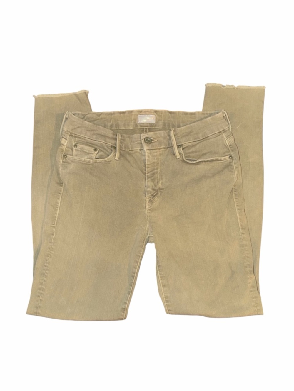 Women's MOTHER Light Green Ankle Crop Jeans Size 28